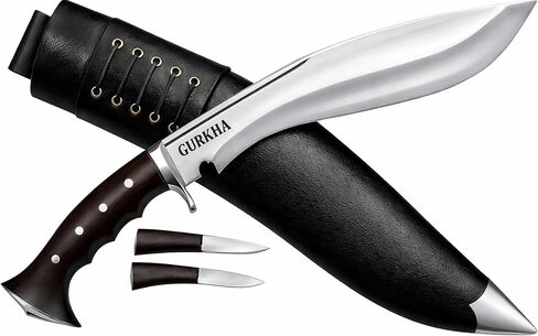 Gurkha Kukri Knife 10.5" Blade (16" Overall) – Iraqi Tactical Design, Hand Forged in Nepal, 5160 Carbon Steel, Full Tang Fixed Blade with Guard for Survival, Bushcraft & Heavy-Duty Outdoor Use in Saudi Arabia