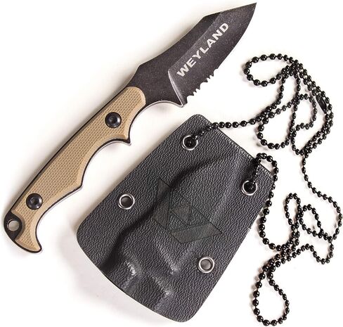 WEYLAND EDC Neck Knife - Full Tang Fixed Blade with Kydex Sheath in Kuwait