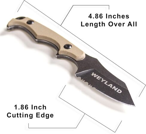 WEYLAND EDC Neck Knife - Full Tang Fixed Blade with Kydex Sheath in Kuwait