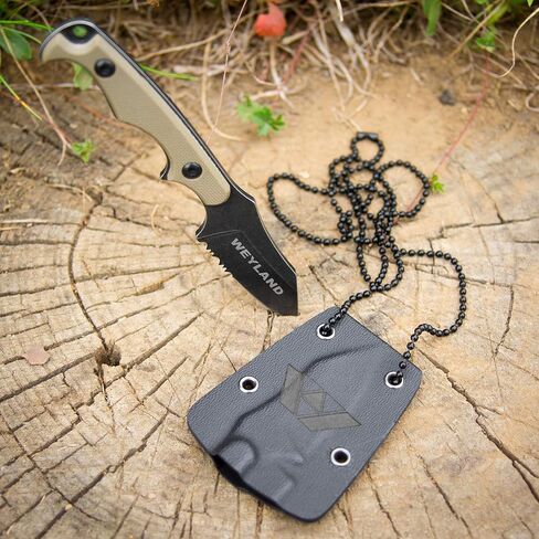WEYLAND EDC Neck Knife - Full Tang Fixed Blade with Kydex Sheath in Kuwait
