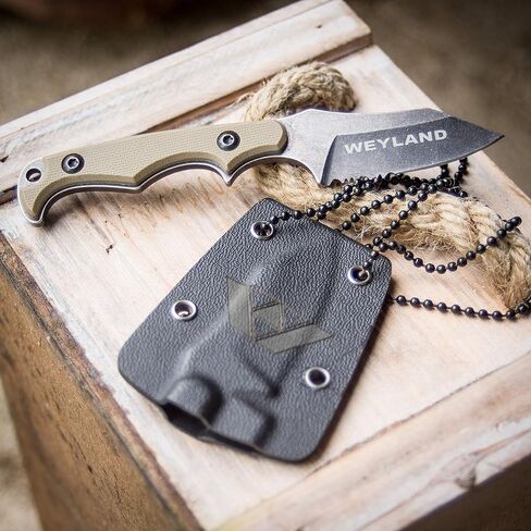WEYLAND EDC Neck Knife - Full Tang Fixed Blade with Kydex Sheath in Kuwait