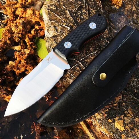 WATCHMAN WF201 EDC Fixed Blade Knife D2 Blade Steel G10 Scales with Kydex Sheaths for Outdoor Activities Camping, Black, WF201SP in Kuwait
