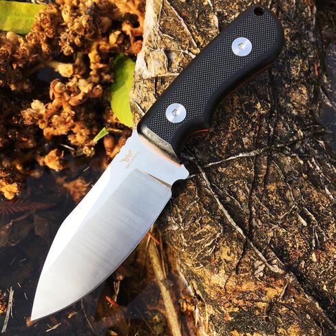 WATCHMAN WF201 EDC Fixed Blade Knife D2 Blade Steel G10 Scales with Kydex Sheaths for Outdoor Activities Camping, Black, WF201SP in Kuwait