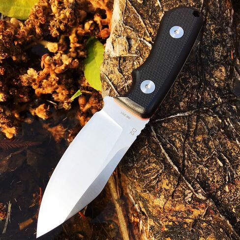 WATCHMAN WF201 EDC Fixed Blade Knife D2 Blade Steel G10 Scales with Kydex Sheaths for Outdoor Activities Camping, Black, WF201SP in Kuwait