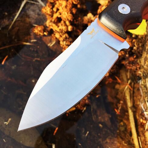 WATCHMAN WF201 EDC Fixed Blade Knife D2 Blade Steel G10 Scales with Kydex Sheaths for Outdoor Activities Camping, Black, WF201SP in Kuwait