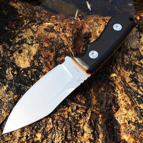 WATCHMAN WF201 EDC Fixed Blade Knife D2 Blade Steel G10 Scales with Kydex Sheaths for Outdoor Activities Camping, Black, WF201SP in Kuwait