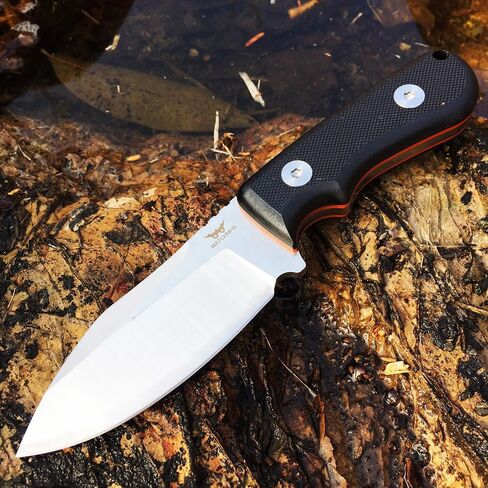 WATCHMAN WF201 EDC Fixed Blade Knife D2 Blade Steel G10 Scales with Kydex Sheaths for Outdoor Activities Camping, Black, WF201SP in Kuwait