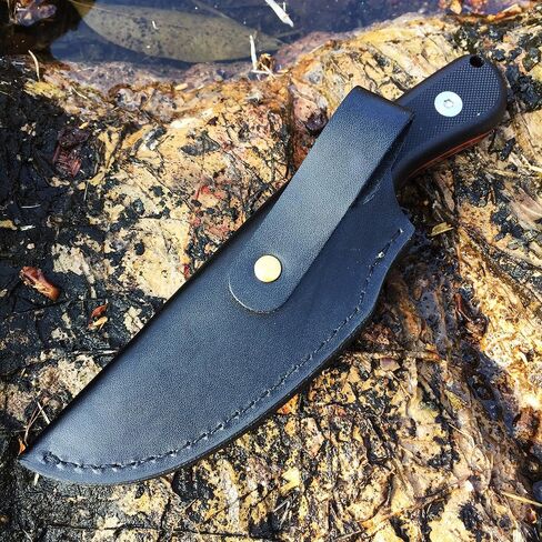WATCHMAN WF201 EDC Fixed Blade Knife D2 Blade Steel G10 Scales with Kydex Sheaths for Outdoor Activities Camping, Black, WF201SP in Kuwait
