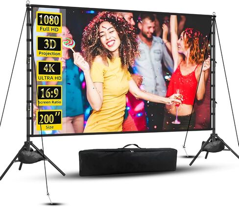 200 Inch Outdoor Projector Screen TOWOND with Stand, 35mm Frame in Kuwait