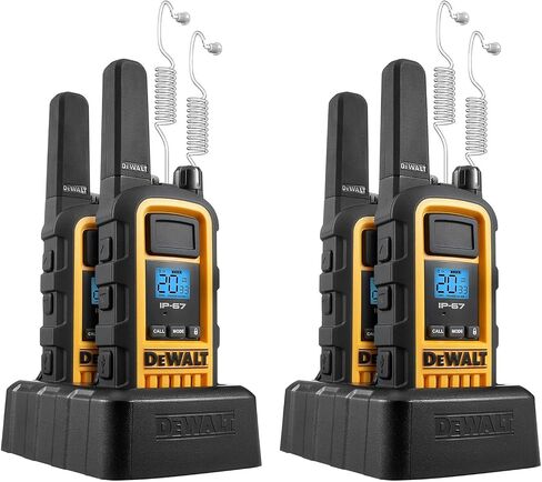 DEWALT DXFRS800 FRS Walkie Talkies, 2W, 4 Pack with 4 Headsets in Saudi Arabia