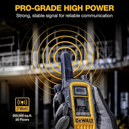 DEWALT DXFRS800 FRS Walkie Talkies, 2W, 4 Pack with 4 Headsets in Saudi Arabia