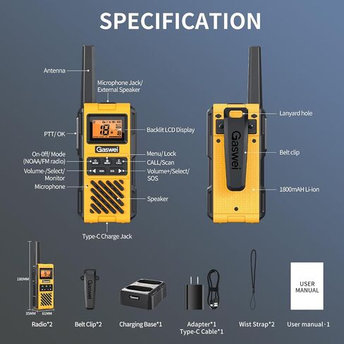 Gaswei G1pro+ IP67 Waterproof Walkie Talkies Long Range for Adults in Saudi Arabia