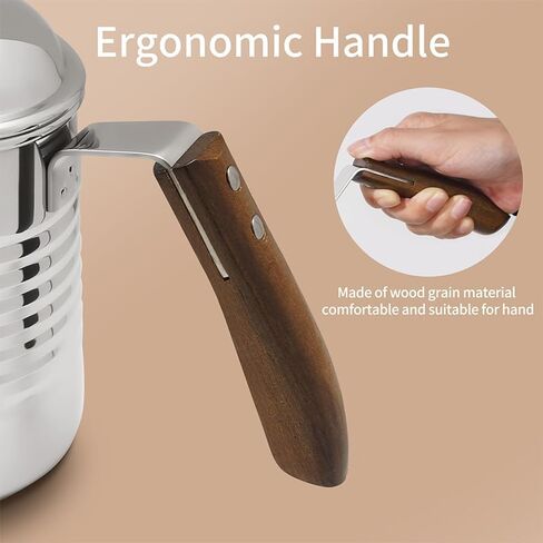 Small & Elegant Stainless Steel Gooseneck Kettle with Wooden Handle and Gift Box – 700ml (24oz) Pour Over Coffee & Tea, Precision Spout for Water Flow Control, Stainless Steel, Durable Polished Finish in Kuwait