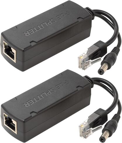 PoE Splitter 12V 1.2A Output with IEEE 802.3af/at Standard Compliant,10,100Mbps Power Over Ethernet Splitter 5.5x2.1mm DC Plug for Security Camera, AP, VOIP Phone, 2 Pack in Kuwait