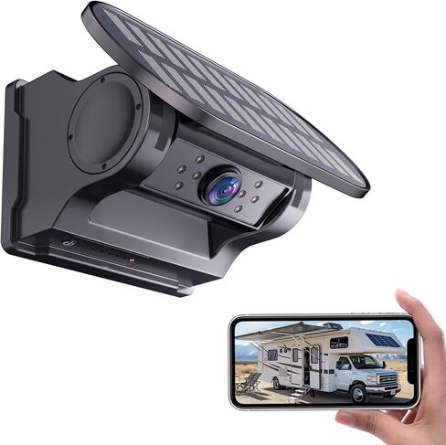 WiFi Magnetic Solar Wireless Backup Camera, 10000mAh Rechargeable 1080P Rear View Camera for Truck RV Trailer Car, DVR Recording Night Vision,Easy Installation with Charging Head in Kuwait