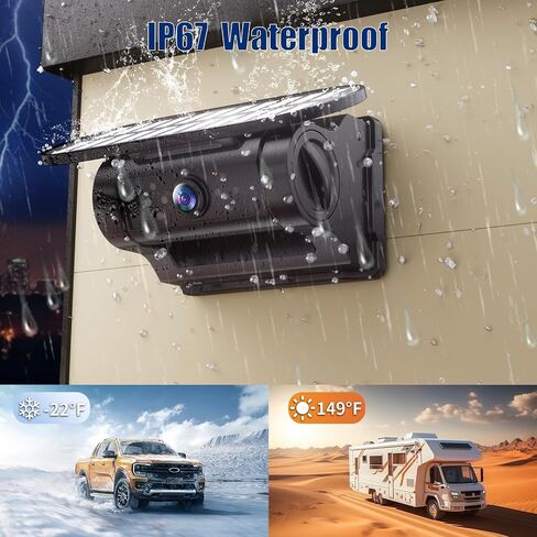 WiFi Magnetic Solar Wireless Backup Camera, 10000mAh Rechargeable 1080P Rear View Camera for Truck RV Trailer Car, DVR Recording Night Vision,Easy Installation with Charging Head in Kuwait