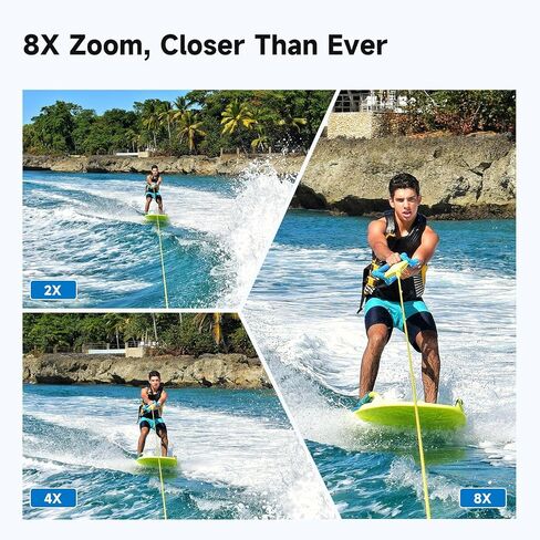 Apexcam Action Camera 4K Touch Screen, 131FT Waterproof Camera Underwater, 60FPS 64MP Sports Camera Helmet for Vlog, WiFi Camcorder, 8X Zoom, Remote Control, 64GB Card,Mount Accessories in Kuwait