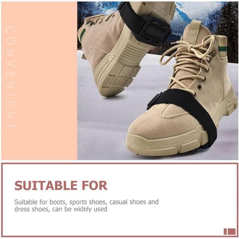 PRETYZOOM 14-Spike Rubber Ice Crampons Shoes Ice Grippers with Hook-and-Loop Strap, Wear-Resistant Non-Slip Climbing Shoe Cleats for Winter Hiking and Mountaineering in Saudi Arabia
