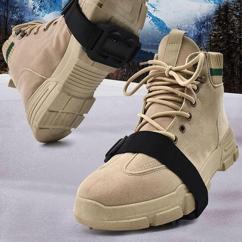 PRETYZOOM 14-Spike Rubber Ice Crampons Shoes Ice Grippers with Hook-and-Loop Strap, Wear-Resistant Non-Slip Climbing Shoe Cleats for Winter Hiking and Mountaineering in Saudi Arabia