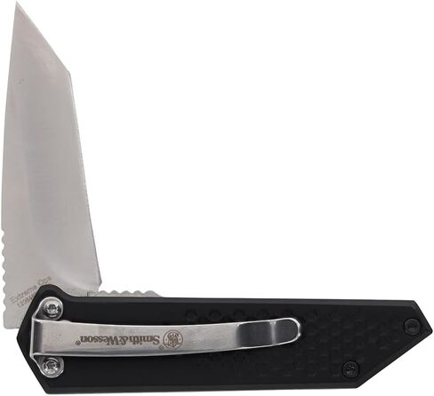 Smith & Wesson Extreme Ops Tanto Folding Knife with 2.5" 8Cr Stainless Steel Blade, Aluminum Handle, for Tactical, Outdoors, and EDC in Saudi Arabia