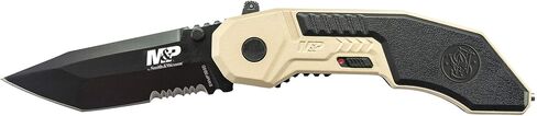 Smith & Wesson M&P SWMP3BSD 7.1in S.S. Assisted Folding Knife with 2.8in Serrated Tanto Blade and Aluminum Handle for Outdoor, Tactical, Survival and EDC in Saudi Arabia