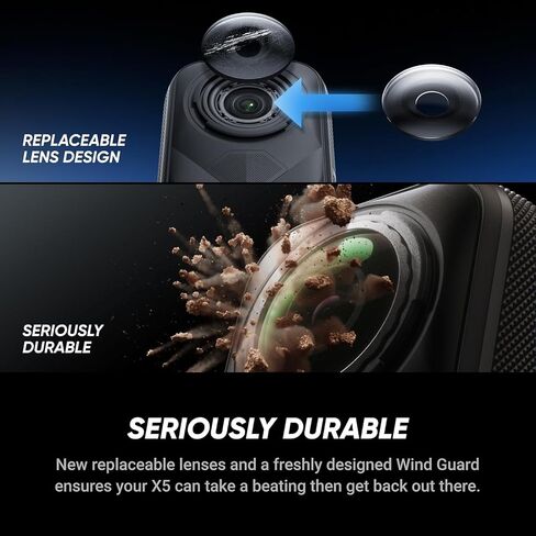 Insta360 X5 Basic Bundle-8K Waterproof 360 Action Camera with 1/1.28" 48MP Sensors, 8K 360 HDR Video, 72MP 360 Photo, 4K Single-Lens |Bundle Includes Selfie Stick, Lens Cap (No Card) in Saudi Arabia