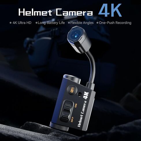 كاميرا خوذة RunCam، كاميرا حركة قابلة للانحناء بدقة 4K مع تسجيل لمدة 6 ساعات مع التحكم في التطبيق لخوذة Airsoft Paintball التكتيكية لركوب الدراجات النارية وركوب الدراجات والتسلق والرياضات الخارجية in Kuwait