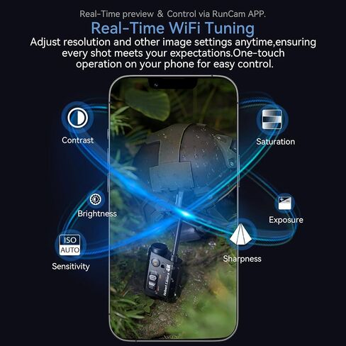 كاميرا خوذة RunCam، كاميرا حركة قابلة للانحناء بدقة 4K مع تسجيل لمدة 6 ساعات مع التحكم في التطبيق لخوذة Airsoft Paintball التكتيكية لركوب الدراجات النارية وركوب الدراجات والتسلق والرياضات الخارجية in Kuwait