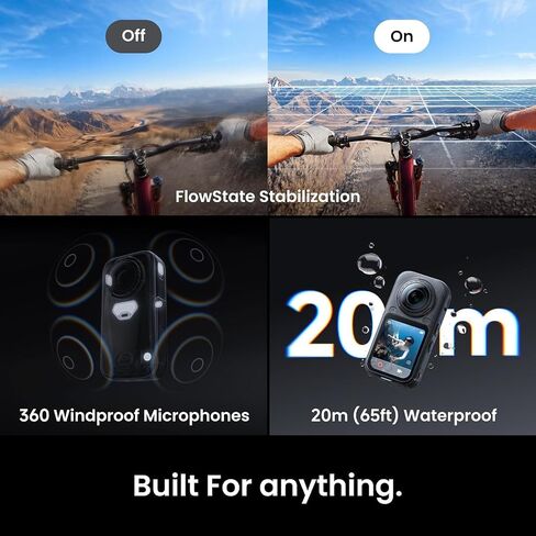 Insta360 X6 Essentials Bundle with 1TB Card-8K Waterproof 360 Action Camera, 1/1.1" Sensor, 2.32'' Screen, 64GB Built-in|Bundle Includes Selfie Stick, Extra Xtreme Battery, Utility Fast Charge Case in Saudi Arabia