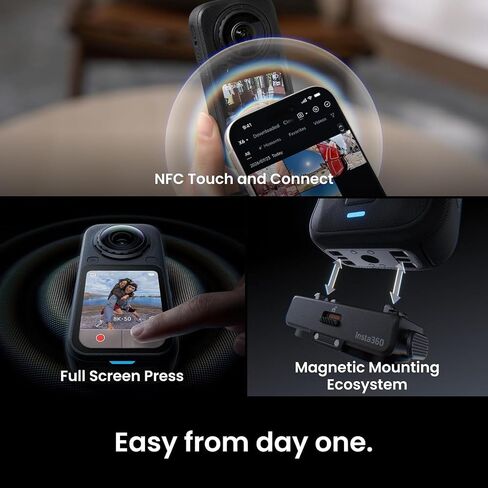 Insta360 X6 Essentials Bundle with 1TB Card-8K Waterproof 360 Action Camera, 1/1.1" Sensor, 2.32'' Screen, 64GB Built-in|Bundle Includes Selfie Stick, Extra Xtreme Battery, Utility Fast Charge Case in Saudi Arabia