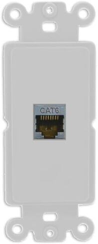 RiteAV - Shielded Cat6 Port Wall Plate Decorative (Rocker) White in Saudi Arabia