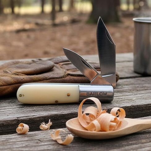 SZCO 2-Blade Barlow Pocket Knife for Men 3.5", Bone Handle Folding Knives in Saudi Arabia