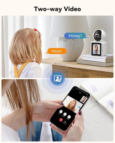 TMEZON Video Pet Dog Camera Indoor Two Way Wireless Security Camera Monitor 1080P with Phone app and Motion Detection,Baby/Elderly/Nanny Audio Calling Device Pan Tilt in Kuwait
