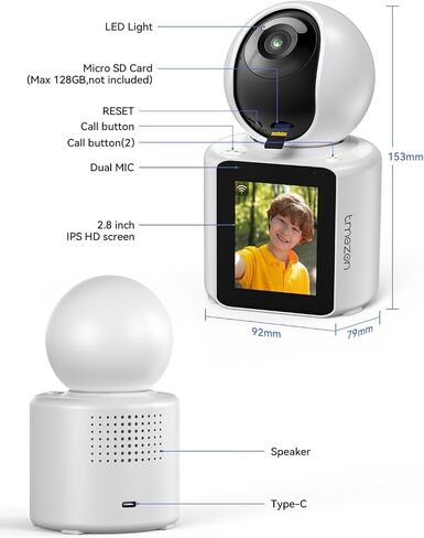 TMEZON Video Pet Dog Camera Indoor Two Way Wireless Security Camera Monitor 1080P with Phone app and Motion Detection,Baby/Elderly/Nanny Audio Calling Device Pan Tilt in Kuwait