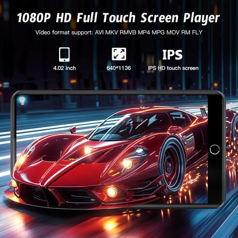 160GB MP3 Player with Android 13 OS, 4.02" MP4 Player with Bluetooth and WiFi, Music Player for Kids with Speakers, Android MP4 MP3 Player with Parental Controls, Play Store in Saudi Arabia
