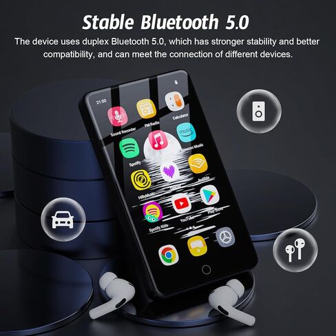 160GB MP3 Player with Android 13 OS, 4.02" MP4 Player with Bluetooth and WiFi, Music Player for Kids with Speakers, Android MP4 MP3 Player with Parental Controls, Play Store in Saudi Arabia