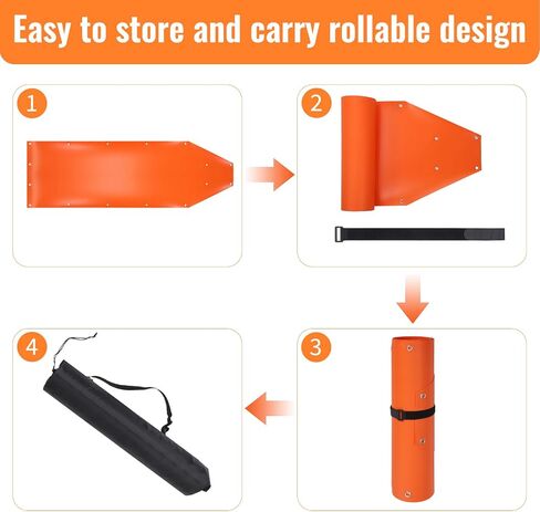 2 PCS 1.2MM Thickened Pull Deer Sled for Hunting Tear Resistant Deer Drag Sled Game Hauler cart for Hauling Trophy Heavy Duty Hunting Accessories with Drag Harness and Handle(2, Orange + Black) in Saudi Arabia