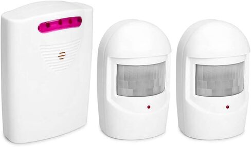 Ejoyous Driveway Alarm, Multifunctional Wire Less Driveway Alarm IR Motion Sensor Alarm Doorbell, Home Security Alert System 1 Receiver 2 Transmitters for Home Outdoor Use in Saudi Arabia