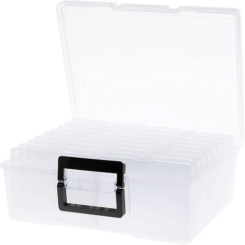 UP ARESI Photo Case 5" x 7" Photo Box Storage and Craft Keeper - 18 Inner Photo Keeper Photo Organizer Cases Photos Storage Containers Box for Photos (Clear) (1Pack) in Saudi Arabia