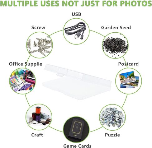 UP ARESI Photo Case 5" x 7" Photo Box Storage and Craft Keeper - 18 Inner Photo Keeper Photo Organizer Cases Photos Storage Containers Box for Photos (Clear) (1Pack) in Saudi Arabia