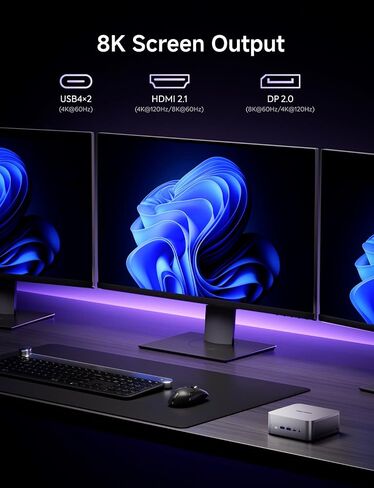 كمبيوتر مكتبي صغير الحجم MINISFORUM X1-255 AMD Ryzen 7 255(8C/16T) إصدار هيكلي، مخرج فيديو HDMI2.1|DP2.0|2xUSB4، منفذ Oculink 1x، منفذ 2.5G RJ45/WiFi7/BT5.4، كمبيوتر شخصي صغير لرسومات AMD Radeon in Kuwait