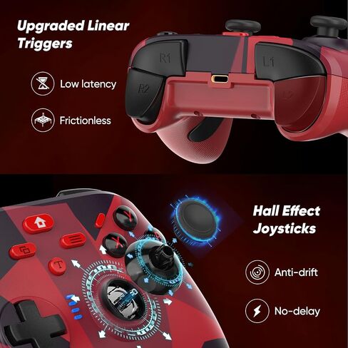 BETMI Wireless Controller for Xbox one/Series X|S/Windows 10/11(Red) in Kuwait