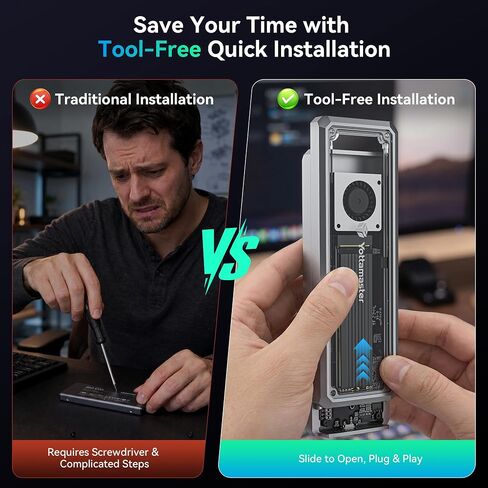 Yottamaster M.2 NVMe SSD Enclosure 40Gbps ،متوافق مع Thunderbolt 4/USB4 Interface in Kuwait