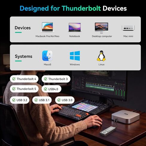 Yottamaster M.2 NVMe SSD Enclosure 40Gbps ،متوافق مع Thunderbolt 4/USB4 Interface in Kuwait