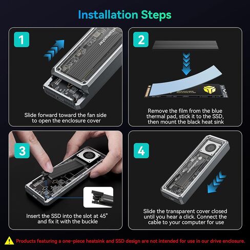 Yottamaster M.2 NVMe SSD Enclosure 40Gbps ،متوافق مع Thunderbolt 4/USB4 Interface in Kuwait