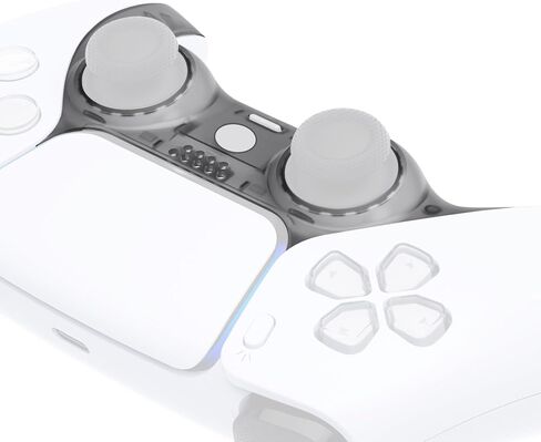eXtremeRate Clear Black Decorative Trim Shell Compatible with p s 5 Controller, DIY Replacement Clip Shell, Custom Plates Cover Compatible with p s 5 Controller with Accent Rings in Saudi Arabia