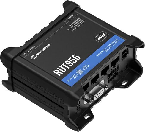 Teltonika RUT956 RUT956A30A00 Industrial 4G LTE Cellular Router, Dual SIM with eSIM, Wi-Fi & Ethernet, RS232/RS485, GNSS, Compatible with AT&T, Verizon & T-Mobile, North America Version in Saudi Arabia