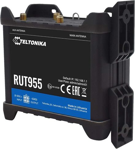 Teltonika RUT956 RUT956A30A00 Industrial 4G LTE Cellular Router, Dual SIM with eSIM, Wi-Fi & Ethernet, RS232/RS485, GNSS, Compatible with AT&T, Verizon & T-Mobile, North America Version in Saudi Arabia
