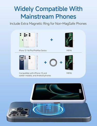 Vlog Selfie Monitor Screen for iPhone & Android,Magnetic Phone Back Camera Selfie Monitor Screen for Vlog Live Stream TikTok,Built-in Speaker,Built-in Shutter Button,7-Hour Long Battery Life (Update) in Saudi Arabia