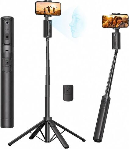 Auto Face Tracking Tripod, 67" Phone Tripod with 360° Auto Tracking, Smart Follow Rotation Phone Holder for iPhone & Android, for Vlogging, Live Streaming, Video Calls in Saudi Arabia